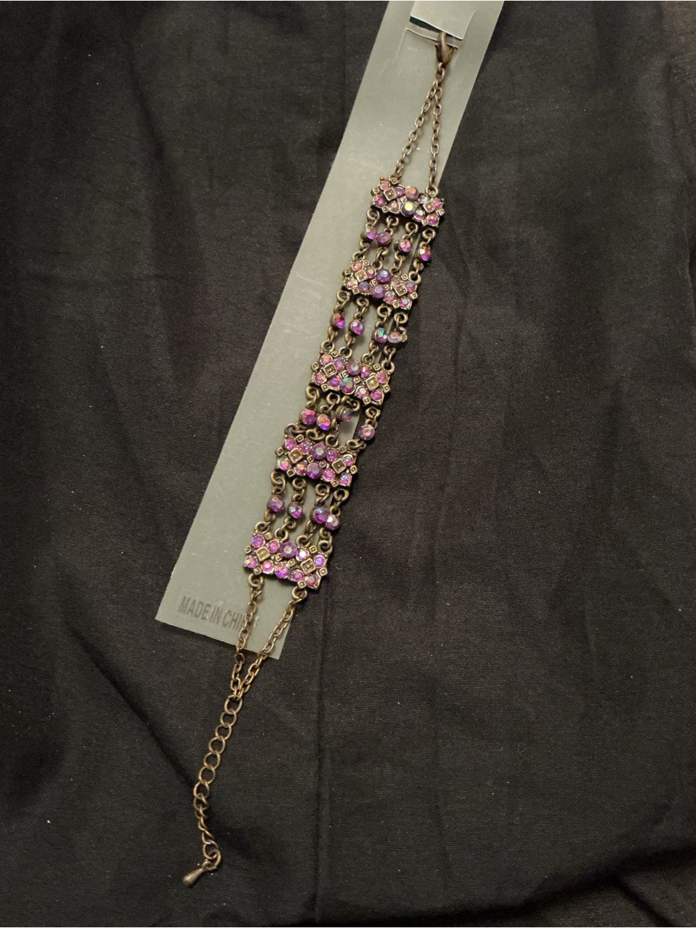 Vintage Style Purple Crystal Bracelet - Women Jewelry